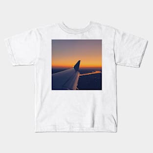 Airplane Sunset Kids T-Shirt